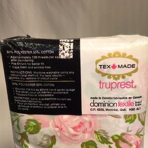 Floral Pillowcase Set - Pink roses and Green Vintage Unused original pkg